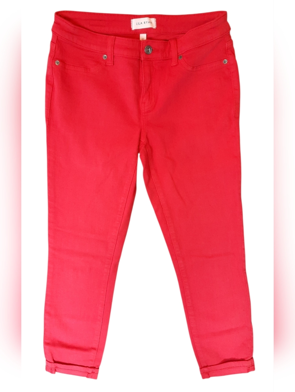 Lila Ryan Jeans Women's 27 Red Cropped Slim  Preppy City Travel Feminine Nature